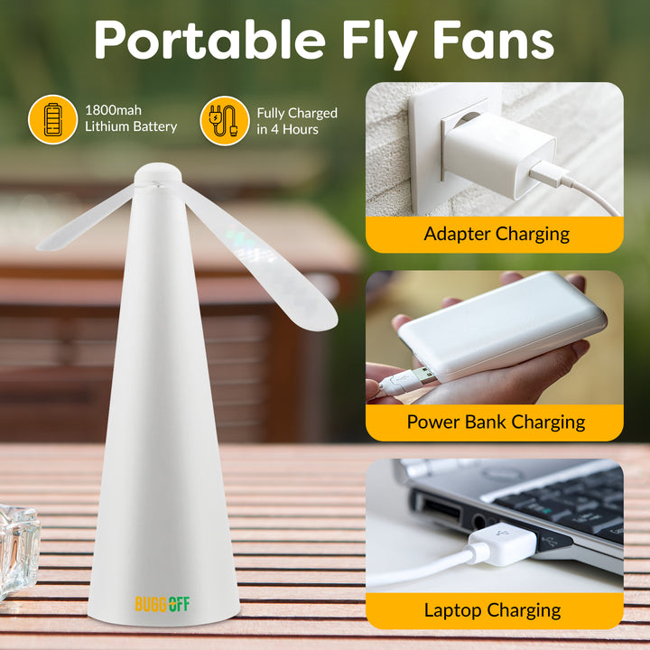 Flying Insect Repellent Fan with Twin Blades